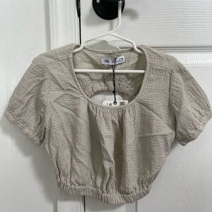 Zara Girl’s crop top Size 6 Color beige BRAND NEW WITH TAGS